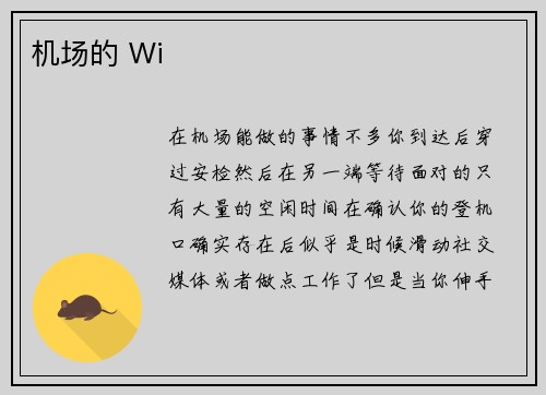 机场的 Wi